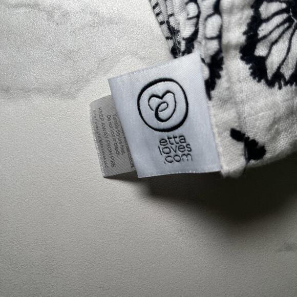 Etta Loves Organic Cotton Muslin Burp Cloths Black White Print *Lot of 2* 21x22 - Picture 4 of 13